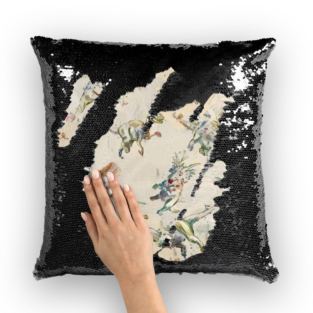 Fashion black sequin cushion