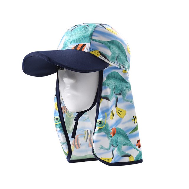 Childrens UPF 50+ UV Protection Outdoor Beach Sun Hat Neck Ear Cover Flap  Cap