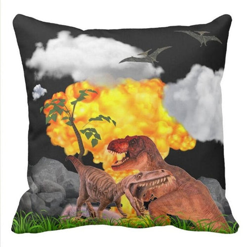 End Of The World Dinosaurs Throw Pillow Case Cover