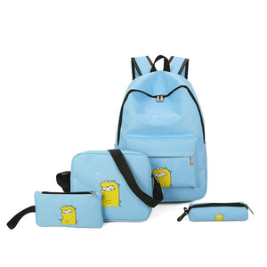 Cheese Dinosaur 4pcs Backpack Bag Set 5 Color Options