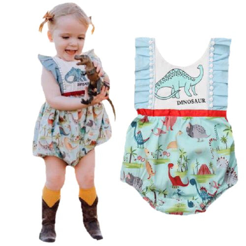 Baby girl dinosaur on sale romper