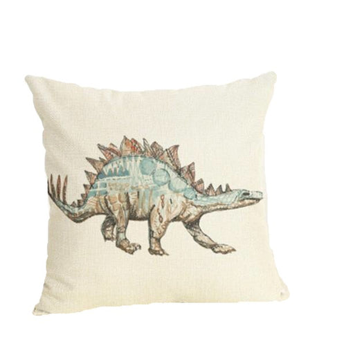 Stegosaurus Dinosaur Linen Throw Pillow Case Cover