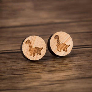Handmade Dinosaur Wooden Stud Earrings *FREE ITEM