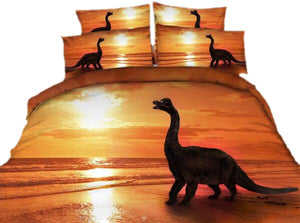 Brachiosaurus Epic Sunset Dinosaur Duvet Cover Set