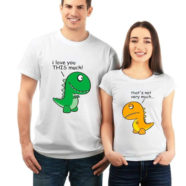 Sammentræf embargo krone Couples Valentines Dinosaur "I Love You This Much" T-Shirt