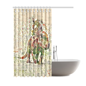 TheDinostaur.com Exclusive Jurassic Bloom Protoceratop Shower Curtain 72"x84"