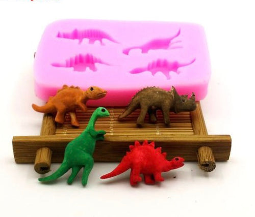 4PCS Dinosaur Shaped Silicone Cake mold