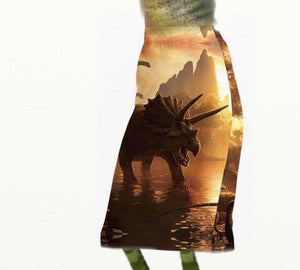 High Waist Triceratops Pin-Up Skirt