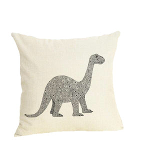 Brontosaurus Spots Dinosaur Linen Throw Pillow Cover