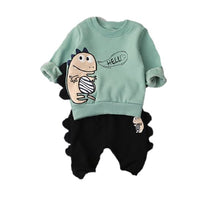 2 Piece Hello Velveteen Fleece Lined Sweatpants & Sweatshirt Set
