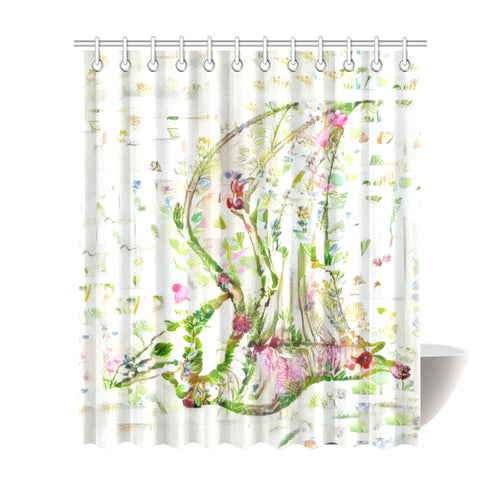 TheDinostaur.com Exclusive Jurassic Garden Botanical Pteranodon Shower Curtain