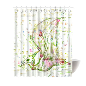 TheDinostaur.com Exclusive Jurassic Garden Botanical Pteranodon Shower Curtain