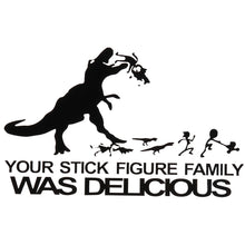 20cm*13.2cm Your Stick Figure Family Was Delicious Dinosaur Car Laptop Decal Sticker