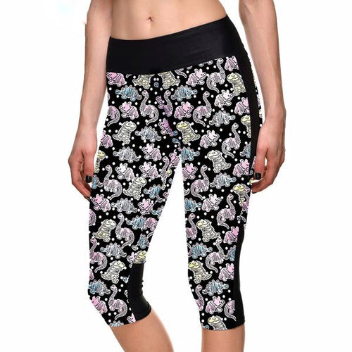 High Waist Dino Capri Yoga Workout Pants