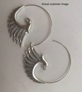 Retro Dragon Wings Boho Dangle Silver Antique Gold Earrings