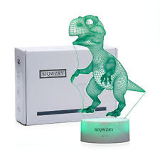 3D T-Rex Color Changing LED Dinosaur Hologram Neon Night Lamp