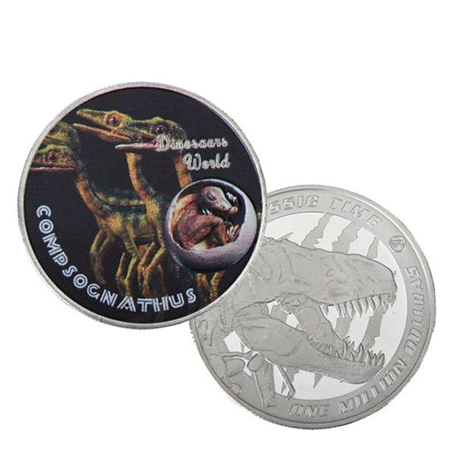 Compsognathus Dinosaur 999.9 Silver Plated Coin Collectible