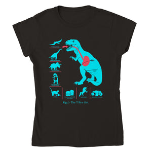 Food Chain T-Rex Dinosaur Classic Womens 100% Crewneck T-shirt