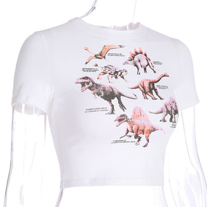 Name That DinoCrop Top Cotton T-shirt