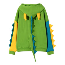 Loose Print Long Sleeve Splice Dinosaur Sweatshirt  Hoodie