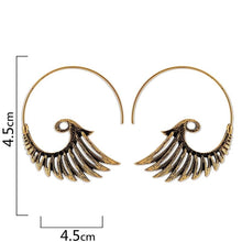 Retro Dragon Wings Boho Dangle Silver Antique Gold Earrings