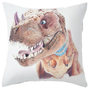 Fiercely Colorful Dinosaurs Cushion Covers Throw Pillow Cases