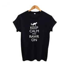 "Keep Calm and Rawr On"  Dinosaur T-Shirt