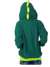 Green Dinosaur Long sleeve  zip up Dino Hoodie
