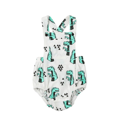 Newborn Infant Baby T-Rex Dinosaur Print Romper