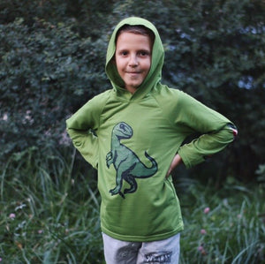 3D Novelty Raptor Long Sleeve Hooded Shirt