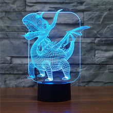 3D Dragon Color Changing LED Dinosaur Hologram Night Lamp