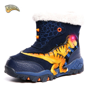 LED Light Up T-Rex Fleece Lined Snow Boots