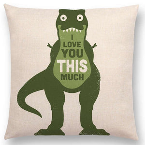 I Love You This Much Dinosaur Cushion Cover Throw Pillow Case