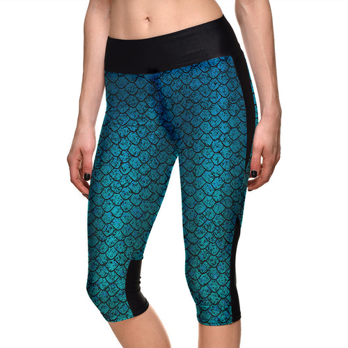 Green Dinosaur Egg Capri Leggings