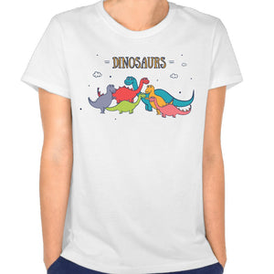 Flock of Dinos  Coloful Dinosaur  T-Shirt