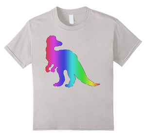 Multicolored Rainbow  Dinosaur T-Shirt