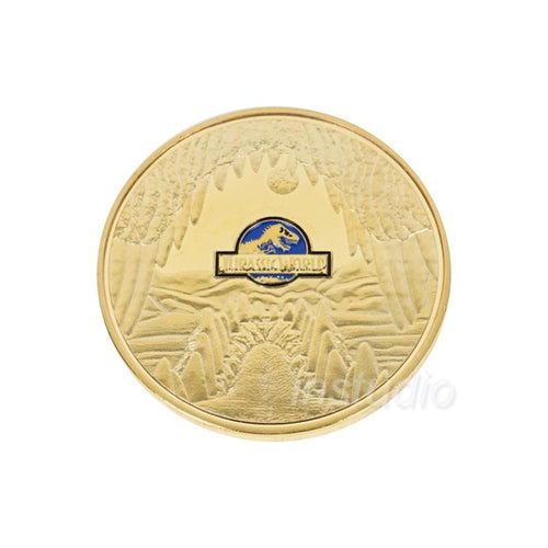 Jurassic World Period Golden And Blue Dinosaur Commemorative Coin Collectible