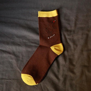 1Pair Cotton Mens Dinosaur Socks 5 Color Options