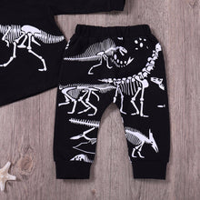 Baby Boys Girls Dinosaur Bones Long Sleeve Tops T-shirt Pants 2pcs Childrens Set