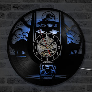 Jurassic LED Light Up Classic Vinyl Record Handmade Wall Clock