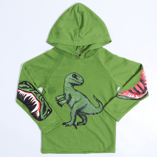 3D Novelty Raptor Long Sleeve Hooded Shirt