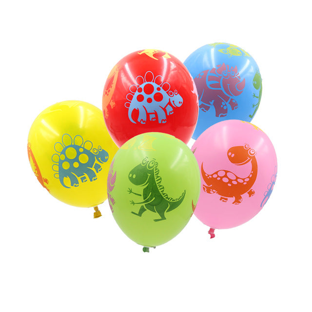 6 Ballons en latex anniversaire Dinosaures 30 cm - Vegaooparty