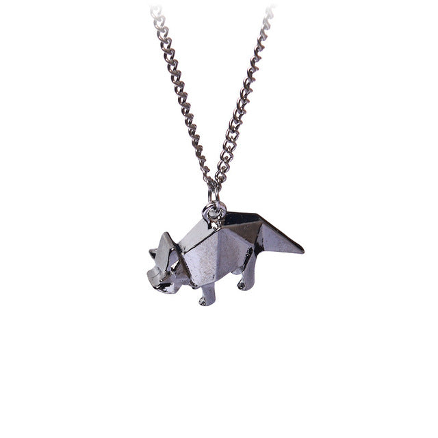 Origami Dinosaur Necklace