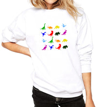 Cartoon Women Sweatshirt Dinosaur Pattern Pullover