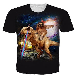 Sloth Takes A Five Star Uber Ride Dinosaur T-Shirt