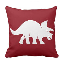 Triceratops Dinosaur Throw Pillow  case in Crimson Red