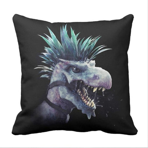 Punk Rock  Dinosaur Throw Pillow Cover