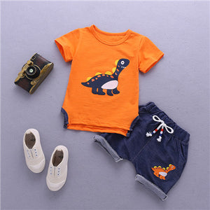 2 Piece Stegosaurus T-Shirt & Shorts Outfit Set