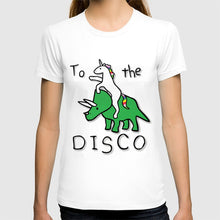 To The Disco Cotton Unicorn Triceratops Women's T-shirt 3 Graphic Options