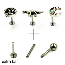 1Pc Surgial Dinosaur Ear Cartilage Helix Studs Piercing Lip Stud Labret Rings Body Jewelry 16g